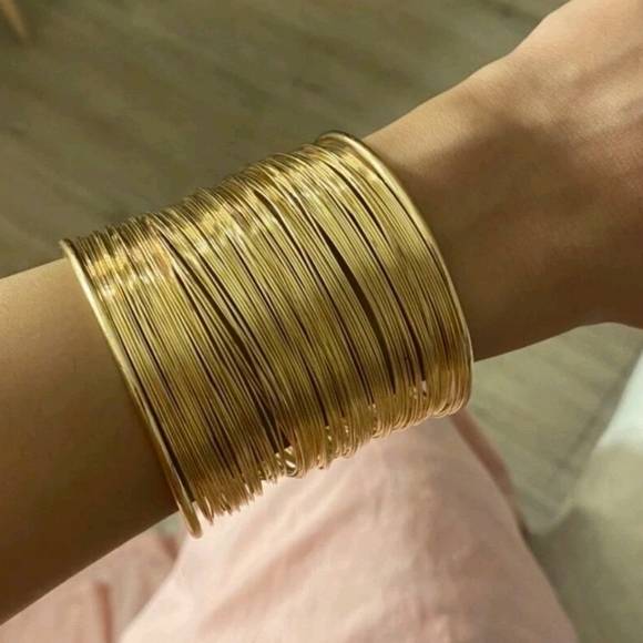 💖 2/$30 Women's Gold plated ethnic boho multi strands wide cuff wrist Bracelet - Picture 8 of 16
